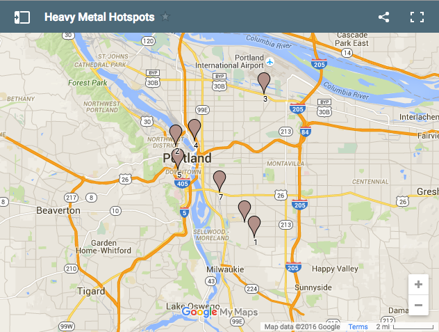 The Dirty Seven: Forest Service Moss Data Identifies Portland's Top Spots for Multiple Heavy-Metal Exposure